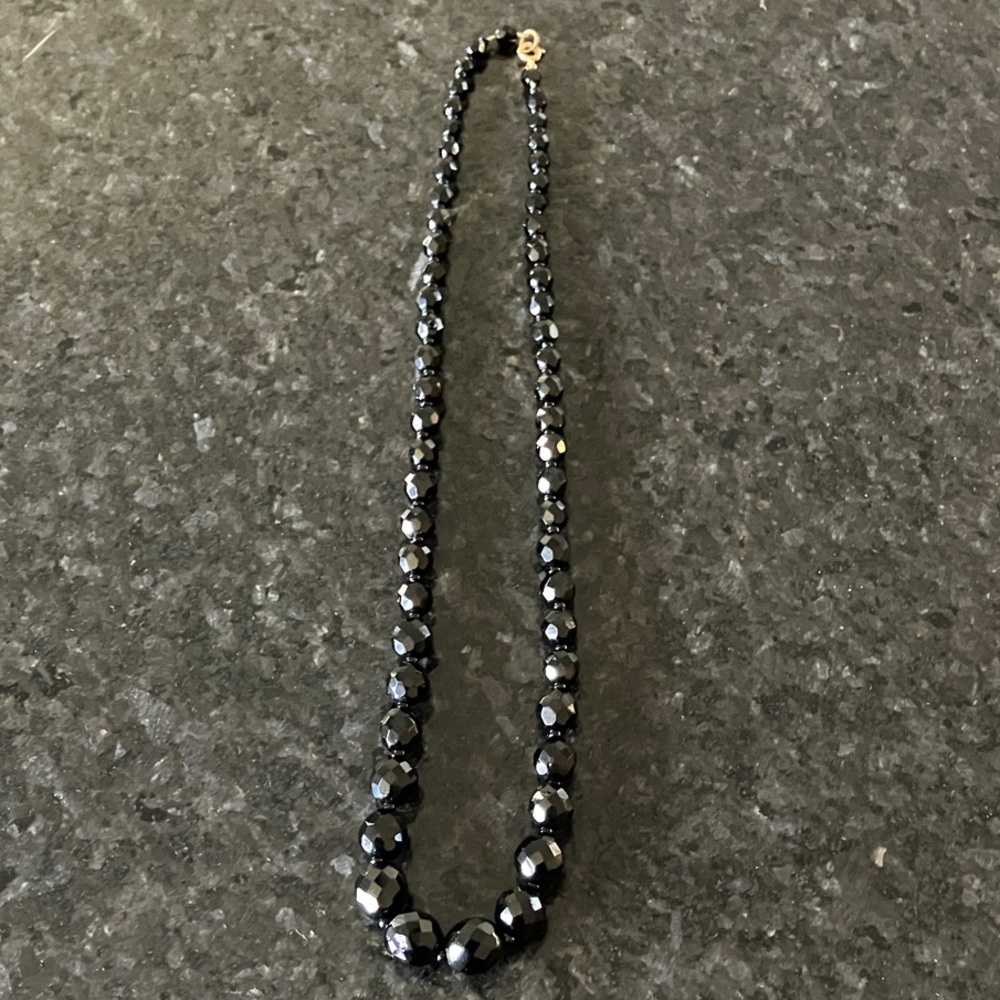 Elegant Black Beaded Necklace